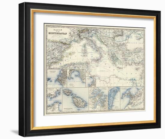 Mediterranean Basin, c.1861-Alexander Keith Johnston-Framed Art Print