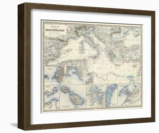 Mediterranean Basin, c.1861-Alexander Keith Johnston-Framed Art Print