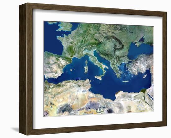 Mediterranean Basin, Satellite Image-PLANETOBSERVER-Framed Photographic Print