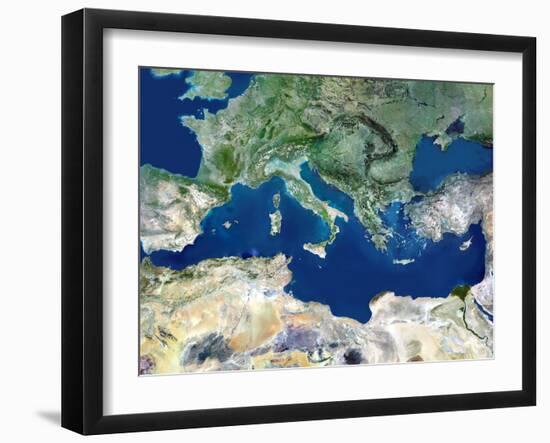 Mediterranean Basin, Satellite Image-PLANETOBSERVER-Framed Photographic Print