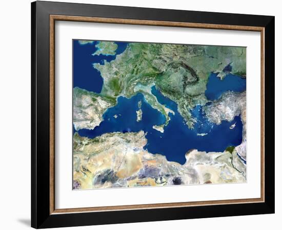 Mediterranean Basin, Satellite Image-PLANETOBSERVER-Framed Photographic Print