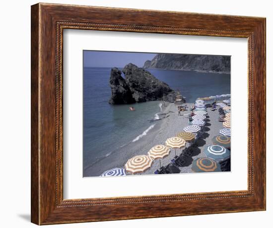 Mediterranean Beach in Cinque Terre, Liguria, Italy,-David Barnes-Framed Photographic Print