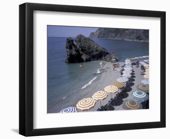 Mediterranean Beach in Cinque Terre, Liguria, Italy,-David Barnes-Framed Photographic Print