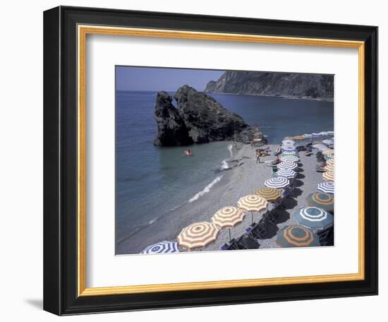 Mediterranean Beach in Cinque Terre, Liguria, Italy,-David Barnes-Framed Photographic Print