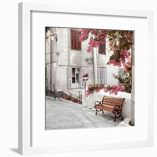 Mediterranean Bench-Alan Blaustein-Framed Photographic Print