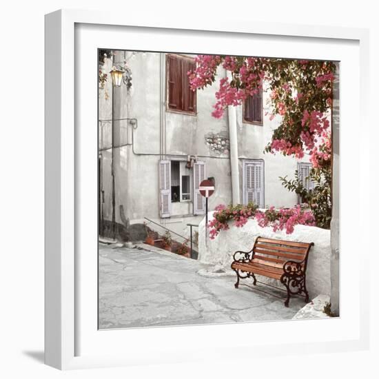 Mediterranean Bench-Alan Blaustein-Framed Photographic Print