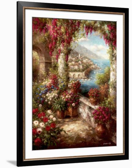 Mediterranean Coast Terrace-Rollins-Framed Art Print