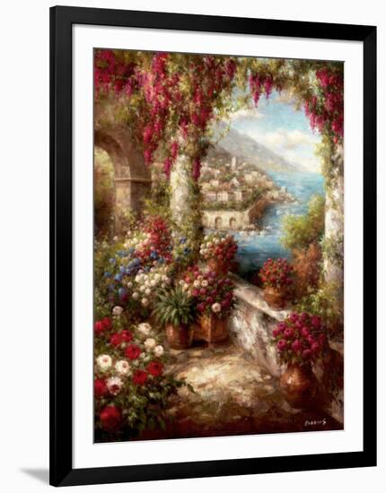 Mediterranean Coast Terrace-Rollins-Framed Art Print