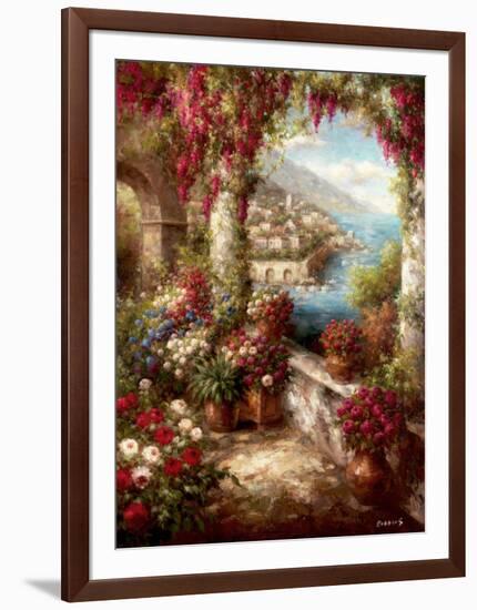 Mediterranean Coast Terrace-Rollins-Framed Art Print