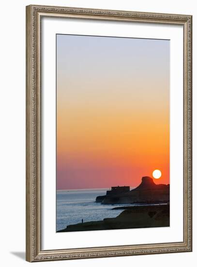 Mediterranean Europe, Malta, Gozo Island, Sunrise over Xwejni Bay-Christian Kober-Framed Photographic Print