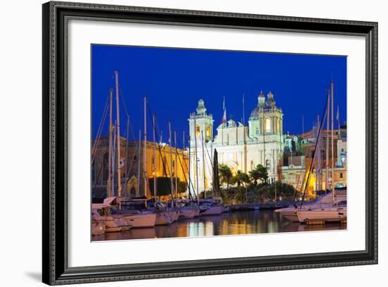 Mediterranean Europe, Malta, the Three Cities, Vittoriosa (Birgu), Grand Harbour Marina-Christian Kober-Framed Photographic Print