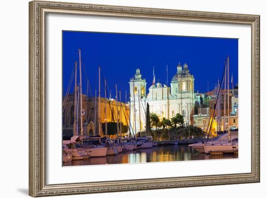 Mediterranean Europe, Malta, the Three Cities, Vittoriosa (Birgu), Grand Harbour Marina-Christian Kober-Framed Photographic Print