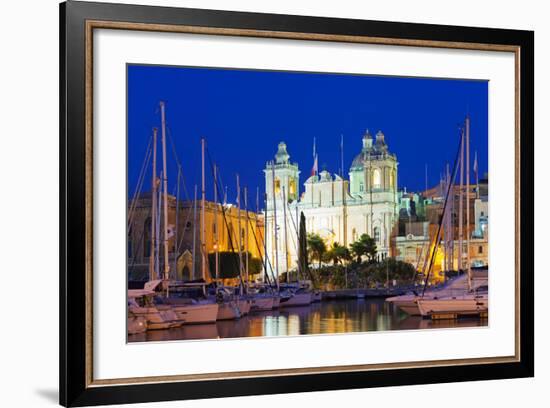 Mediterranean Europe, Malta, the Three Cities, Vittoriosa (Birgu), Grand Harbour Marina-Christian Kober-Framed Photographic Print