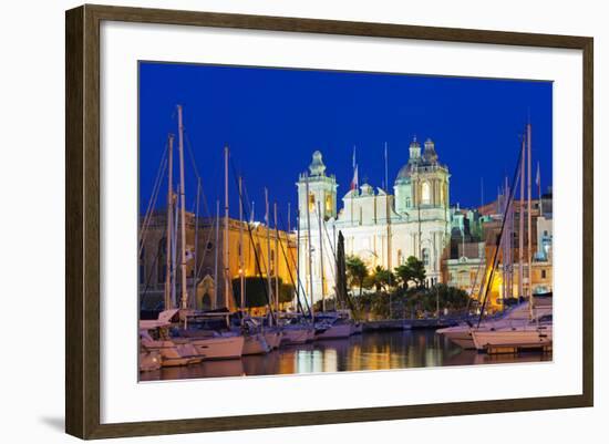 Mediterranean Europe, Malta, the Three Cities, Vittoriosa (Birgu), Grand Harbour Marina-Christian Kober-Framed Photographic Print