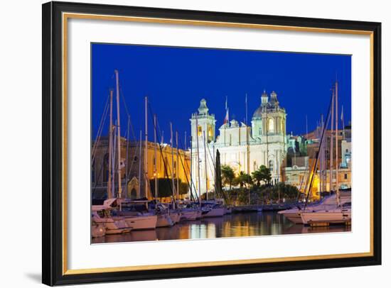 Mediterranean Europe, Malta, the Three Cities, Vittoriosa (Birgu), Grand Harbour Marina-Christian Kober-Framed Photographic Print