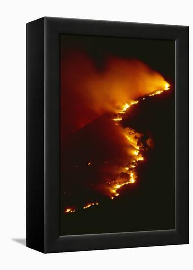 Mediterranean Forest Fire at Night, Spain-Jose B. Ruiz-Framed Premier Image Canvas