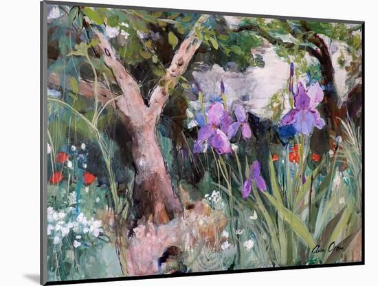 Mediterranean Garden with Irises, 2019 (Acrylic)-Ann Oram-Mounted Giclee Print