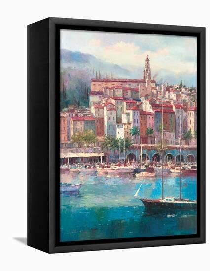 Mediterranean Harbor I-Peter Bell-Framed Stretched Canvas