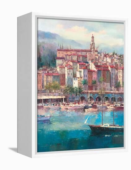 Mediterranean Harbor I-Peter Bell-Framed Stretched Canvas