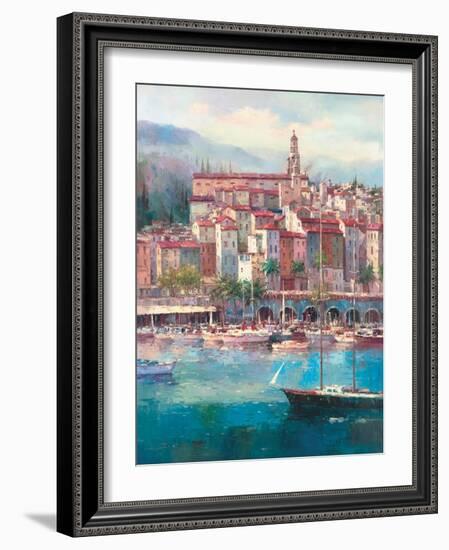 Mediterranean Harbor I-Peter Bell-Framed Art Print