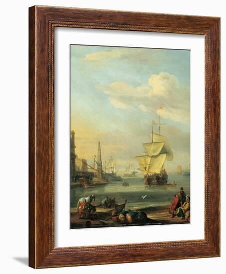 Mediterranean Harbor-Abraham Storck-Framed Art Print