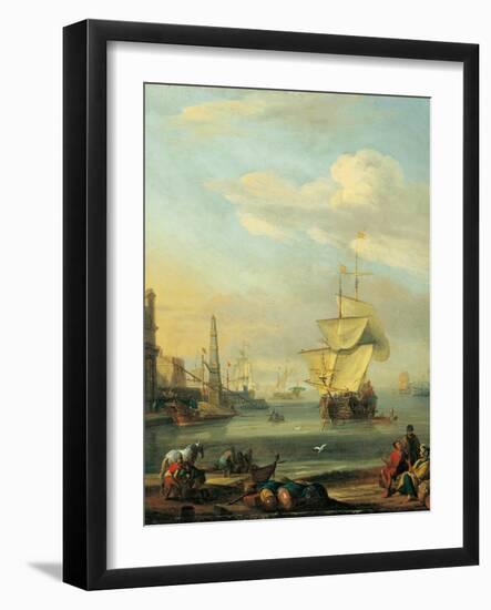 Mediterranean Harbor-Abraham Storck-Framed Art Print