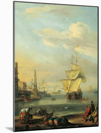 Mediterranean Harbor-Abraham Storck-Mounted Art Print