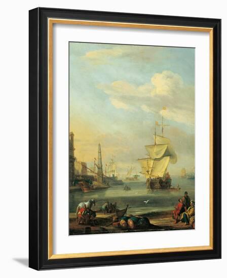 Mediterranean Harbor-Abraham Storck-Framed Art Print