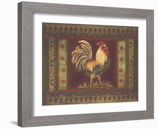 Mediterranean Rooster II-Kimberly Poloson-Framed Art Print