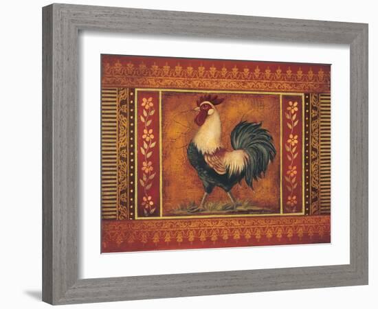 Mediterranean Rooster III-Kimberly Poloson-Framed Art Print