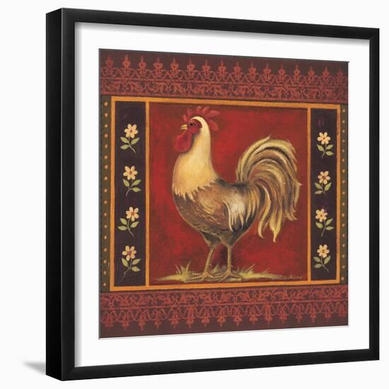 Mediterranean Rooster IV-Kimberly Poloson-Framed Art Print