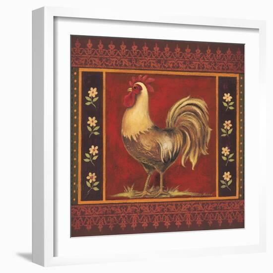 Mediterranean Rooster IV-Kimberly Poloson-Framed Art Print