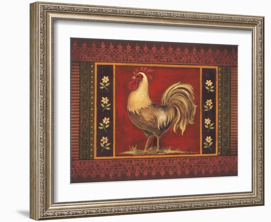 Mediterranean Rooster IV-Kimberly Poloson-Framed Art Print