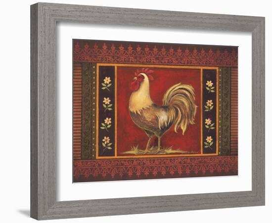 Mediterranean Rooster IV-Kimberly Poloson-Framed Art Print