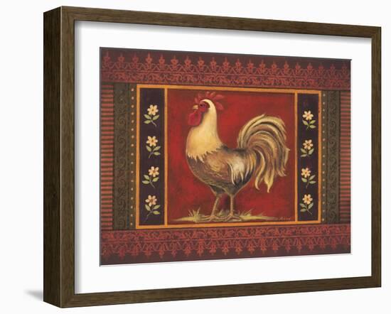 Mediterranean Rooster IV-Kimberly Poloson-Framed Art Print