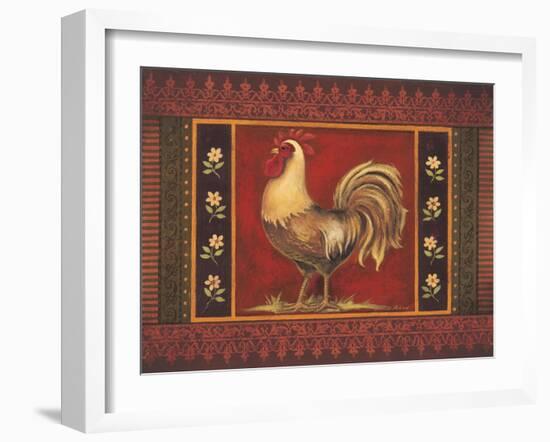 Mediterranean Rooster IV-Kimberly Poloson-Framed Art Print