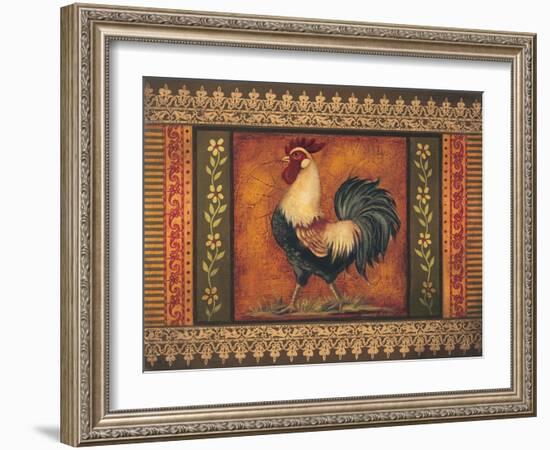 Mediterranean Rooster VII-Kimberly Poloson-Framed Art Print