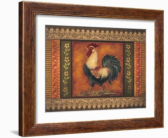 Mediterranean Rooster VII-Kimberly Poloson-Framed Art Print