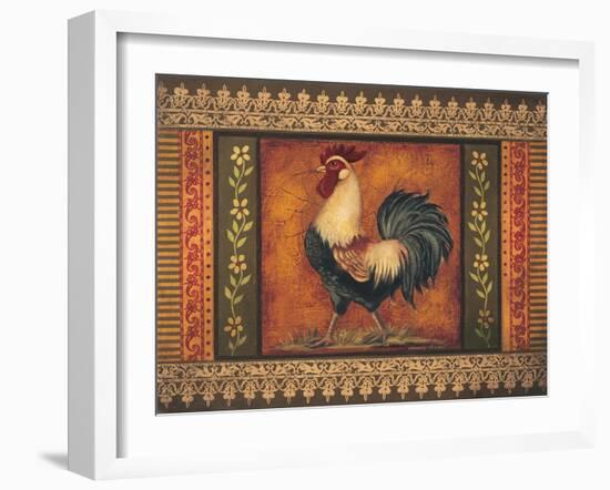 Mediterranean Rooster VII-Kimberly Poloson-Framed Art Print