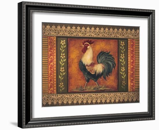 Mediterranean Rooster VII-Kimberly Poloson-Framed Art Print