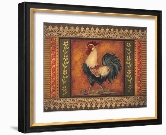 Mediterranean Rooster VII-Kimberly Poloson-Framed Art Print