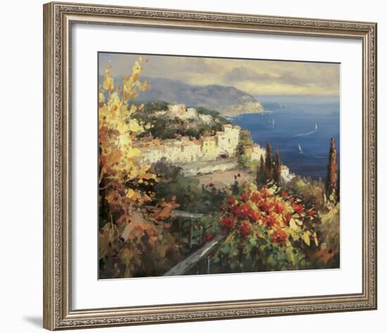 Mediterranean Seascape-Peter Bell-Framed Art Print