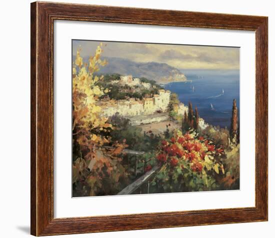 Mediterranean Seascape-Peter Bell-Framed Art Print