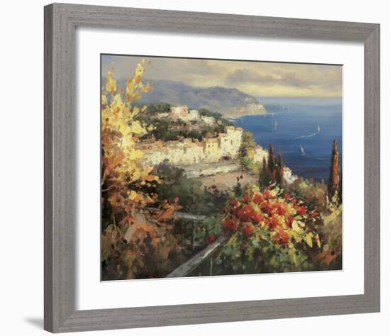 Mediterranean Seascape-Peter Bell-Framed Art Print