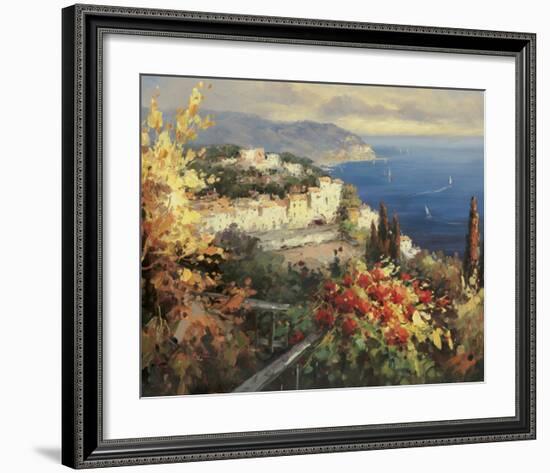 Mediterranean Seascape-Peter Bell-Framed Art Print