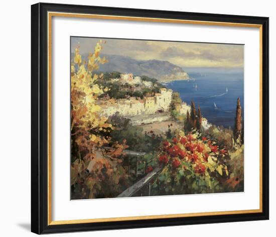 Mediterranean Seascape-Peter Bell-Framed Art Print