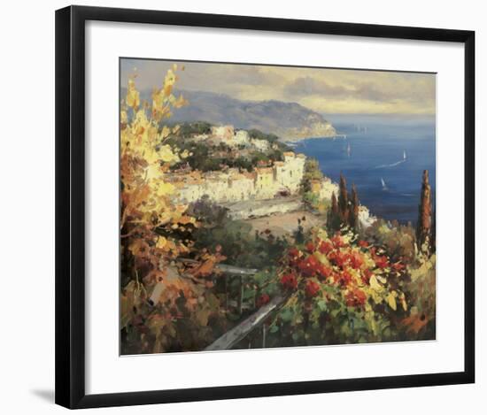 Mediterranean Seascape-Peter Bell-Framed Art Print