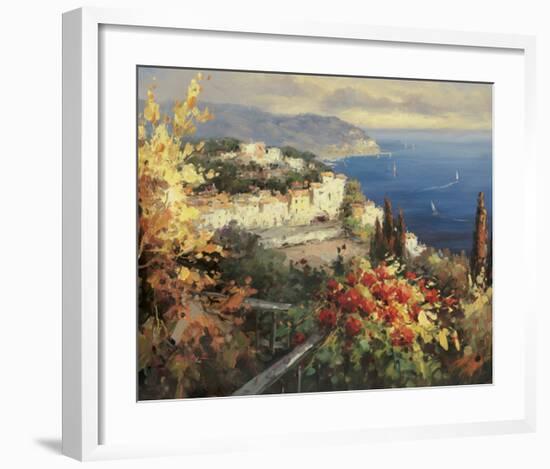 Mediterranean Seascape-Peter Bell-Framed Art Print