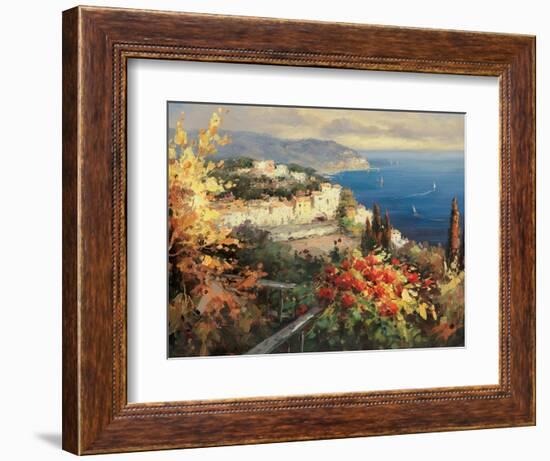 Mediterranean Seascape-Peter Bell-Framed Art Print