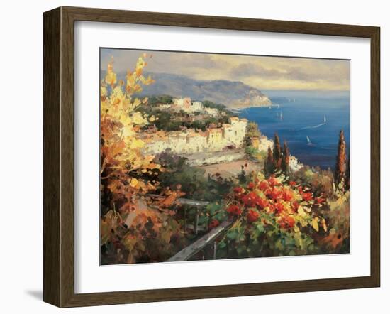 Mediterranean Seascape-Peter Bell-Framed Art Print